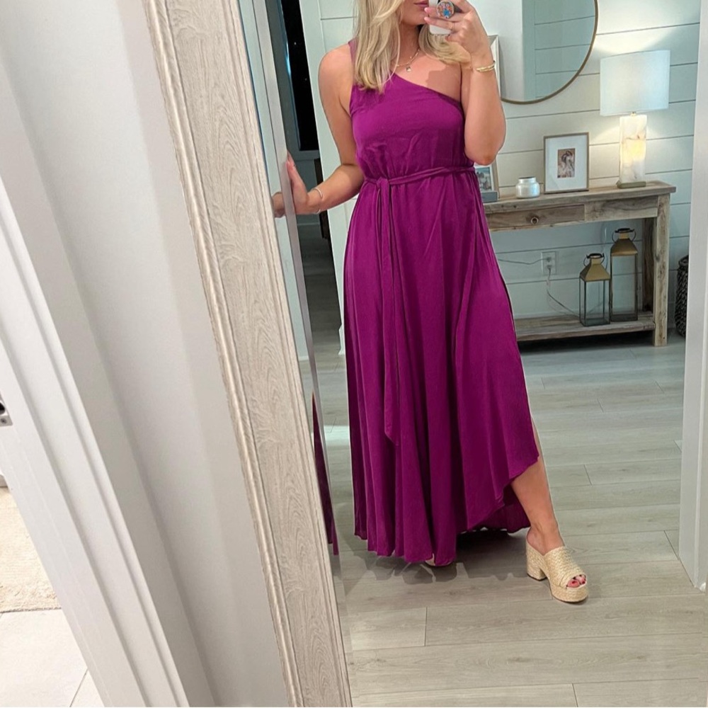 Urban Outfitters Plum One Shoulder Maxi Dress